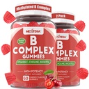B-vitamiini Complex Gummies, Vegaani B-vitamiini Gummies kanssa 2000 mikrog Metyyli B12, Metyyli Folaatti ... Plus koliini + inositoli, C-vitamiini + sinkki tukee energiaa, mieliala, immuuni, terveet hiukset, iho - 120 Cts