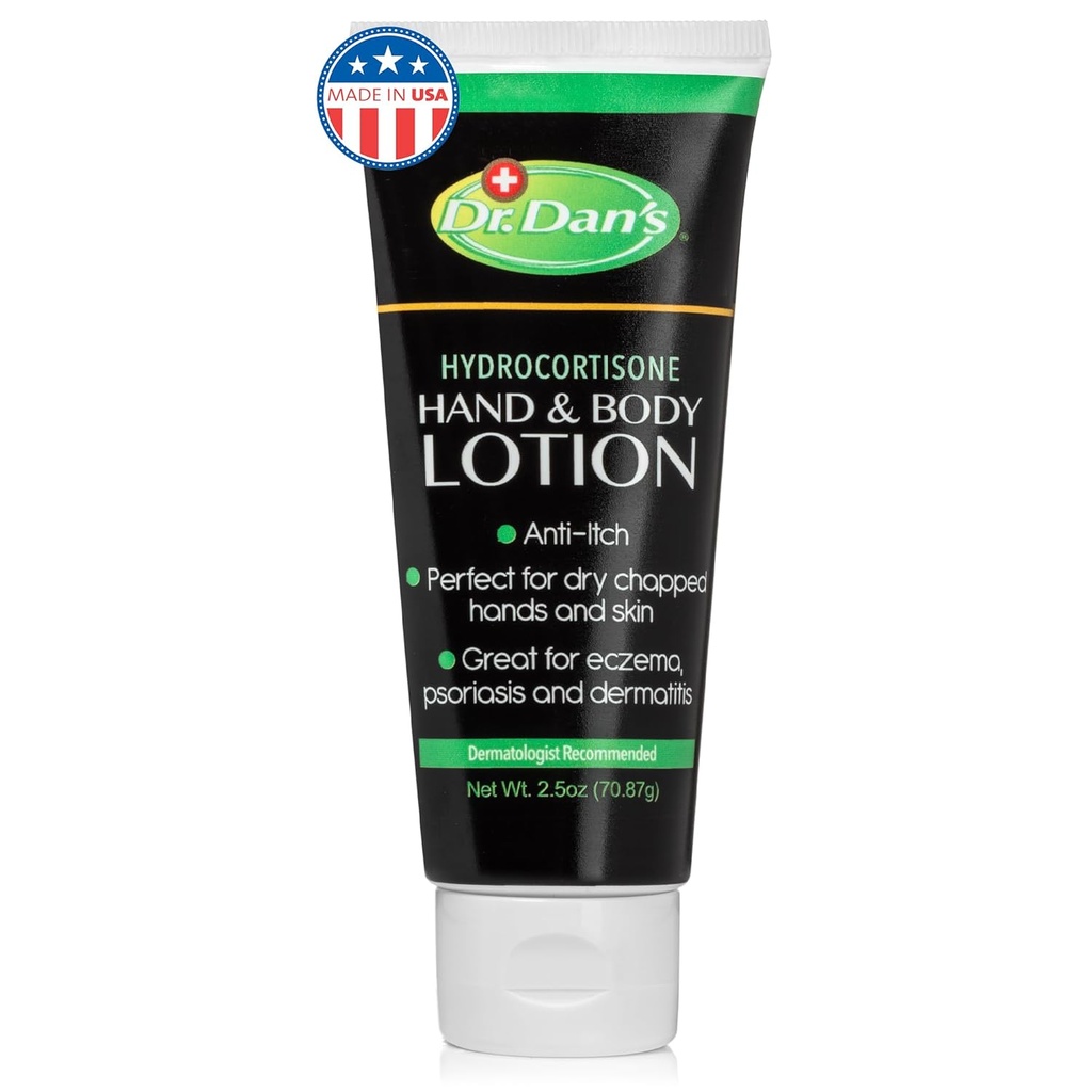 Dr. Dan's Hydrokortisoni Käsi- ja Body Lotion - Anti kutina Lotion miesten ja naisten - 1 pakkaus