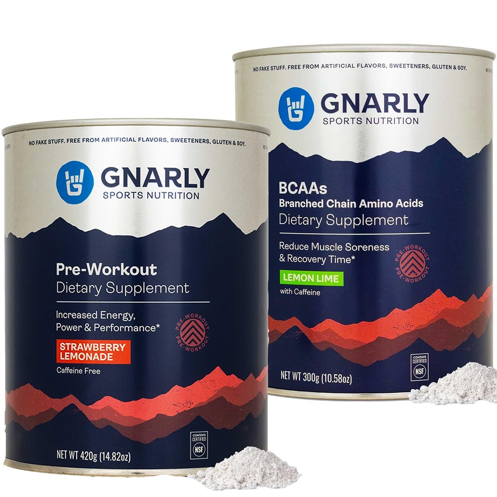 Gnarly Nutrition Gnarly Preworkout Mansikka sitruunaa kofeiiniton (14.82oz)