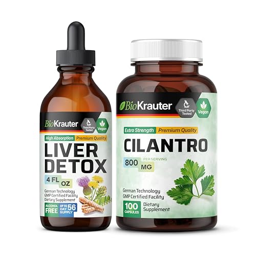 BIO KRAUTER Maksa Detox Tincture 4 Fl. Oz. & Cilantro 100 kapselia