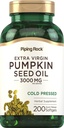 Piping Rock Kurpitsa Seed Oil Softgel Kapselit ... 200 Count...