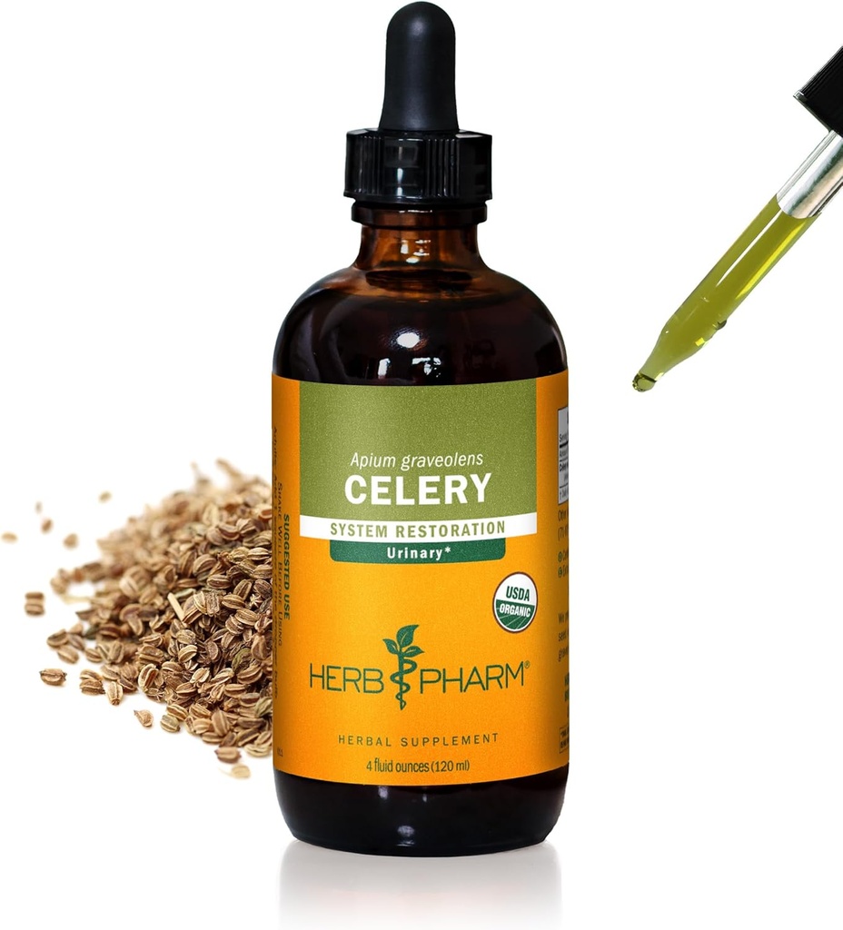 Herb Pharm Certified Organic Selleri Seed Liquid Extract virtsajärjestelmä tuki - 4 Ounce