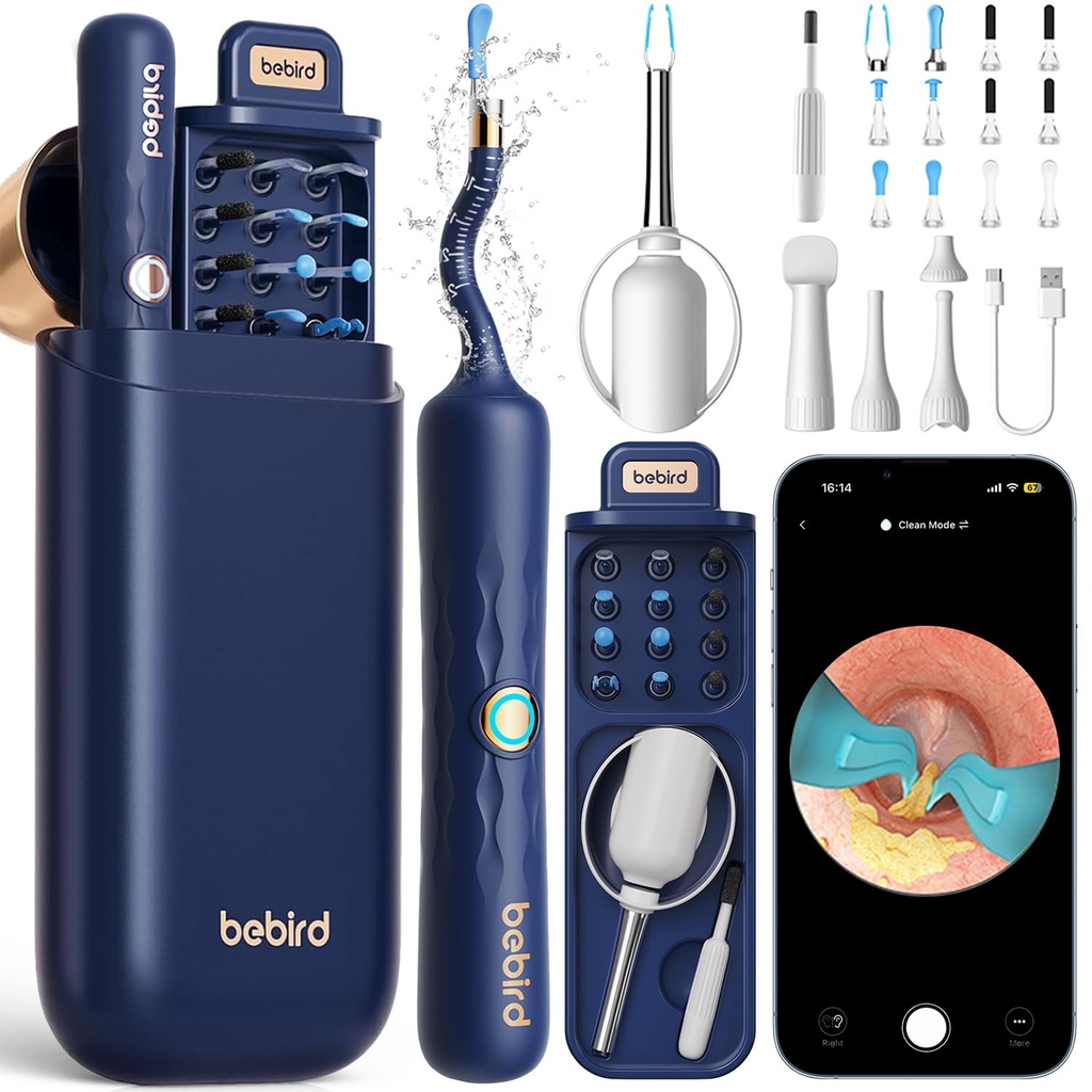 Bebird Earsight Plus D39R Korvavahan poistotyökalu Kamera, FSA HSA Oikeutetut kohteet, korvanpuhdistuslaite joustavalla korvakameralla Otoskoopilla, Visual Ear Pick Tweezers Vahanpoistolaite, Korvan puhdistuspakkaus perheelle
