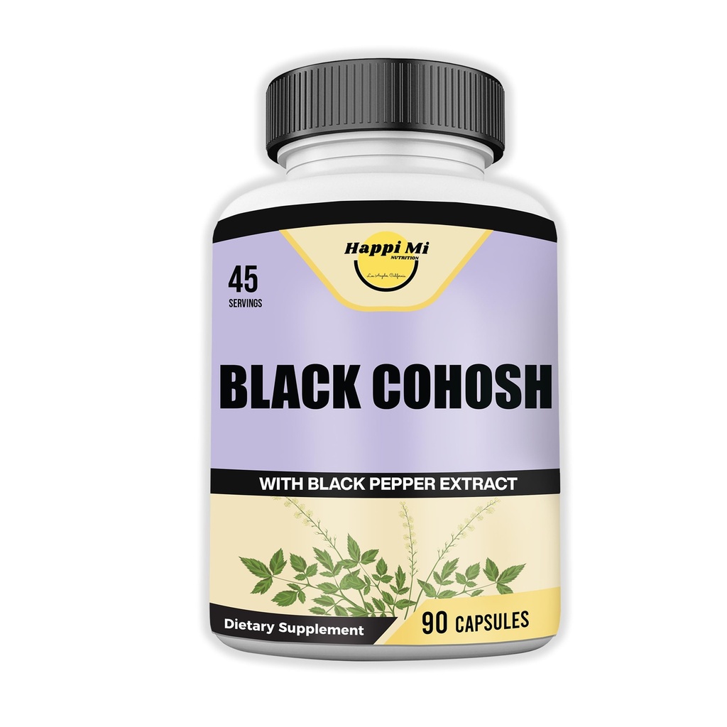 Musta Cohosh valmistettu Luomu musta Cohosh juuri 1300MG per tarjoilu, tasapainohormonit, luonnon vaihdevuodet & kuukautistuki, naisten terveystuki, 90 vegaaninen kapselit, 45 tarjoilua