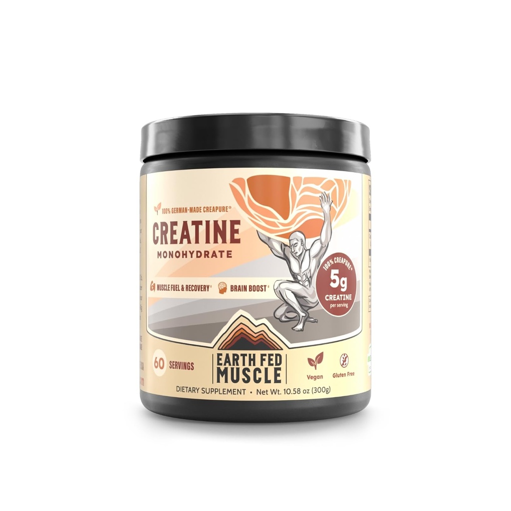 Earth Fed Muscle Transsend Creatine Monohydraatti Powder ... 100% Saksan Creapure Creatiini naisille...