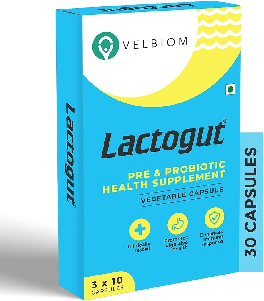 Lactogut Probiootit täydentää immuniteetin ja ruoansulatuskanavan terveys, Gut Health Multi kanta ja Site-specific Pre-Probiootti Formula auttaa Ibs ja Ibd - 30 kapselia