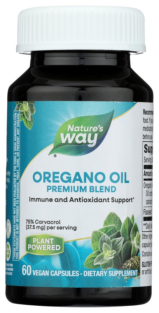 Nature's Way Oil, Immuuni ja antioksidantti Support Supplement, * 75-85% Carvacrol per Serving, Gluteeniton, 60 Vegaanikapselia