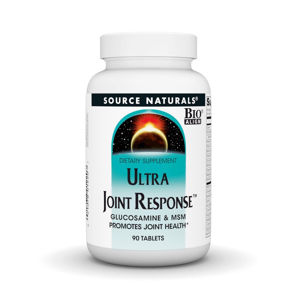 Source Naturals Ultra Joint Response, Bio-Align, Glukosamiini ja MSM, edistää yhteistä terveyttä* - 90 tablettia