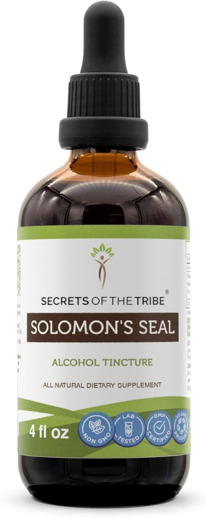 Heimo Solomon s Seal Tincture Alkoholiuute, Korkea-Potency Herbal Drops, Tincture Valmistettu Wildcrafted Solomon Seal Polygonatum odoratum hengitysjärjestelmä Health 4 oz
