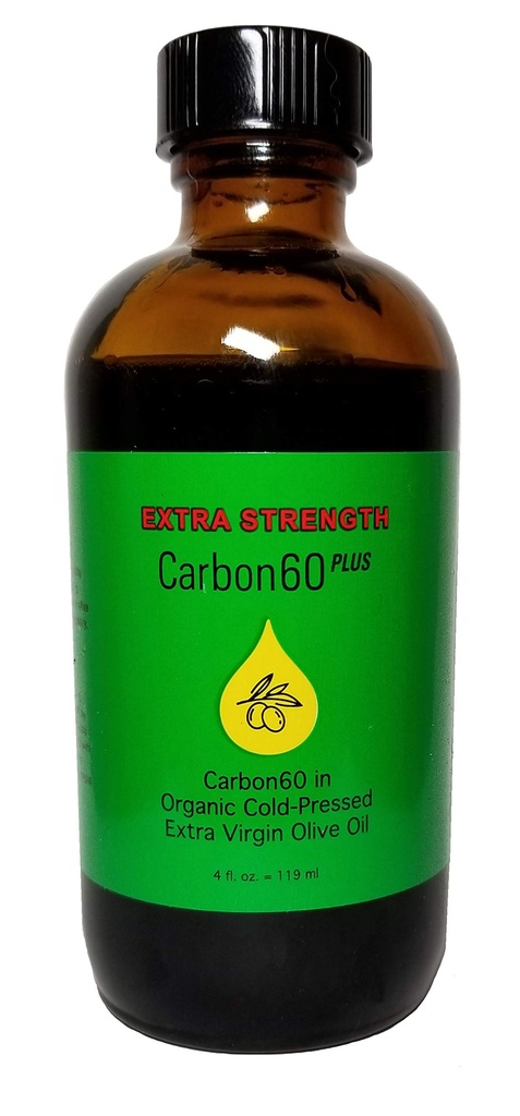Carbon60 Plus Extra Strength Carbon60 Olive Oil 4 Ounces (119 ML) Solvent Free Research Grade C60 Lipofullerene av carbon60plus.com