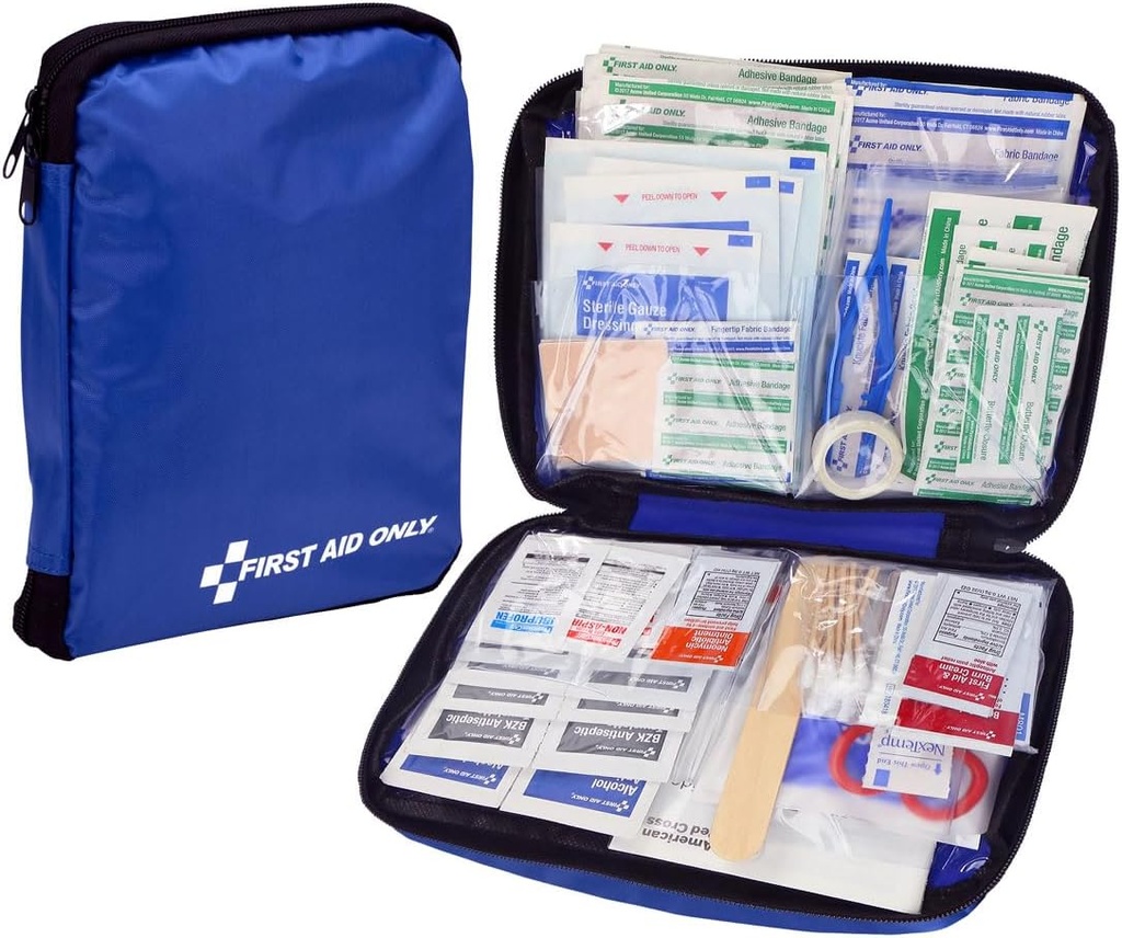 Ensiapu Vain 299 kappaletta Kaikki varat Ensiapupakkaus koti-, toimisto-, auto-, asunto-, asunto- ja leirintäalue, Travel-Freendly Compact Pouch Fits reppujen, laukkujen, kaapit ja vetolaatikot
