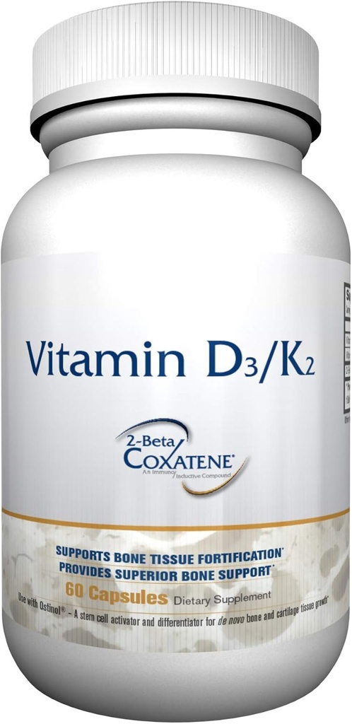 ZYCAL- vitamiini D3/K2 Supplement (60 kapselia), parantaa luun ja yhteisen terveyden, Superior Bone tuki, edistää tervettä toimintaa, parantaa immuunijärjestelmää, ei-GMO, Gluteeniton