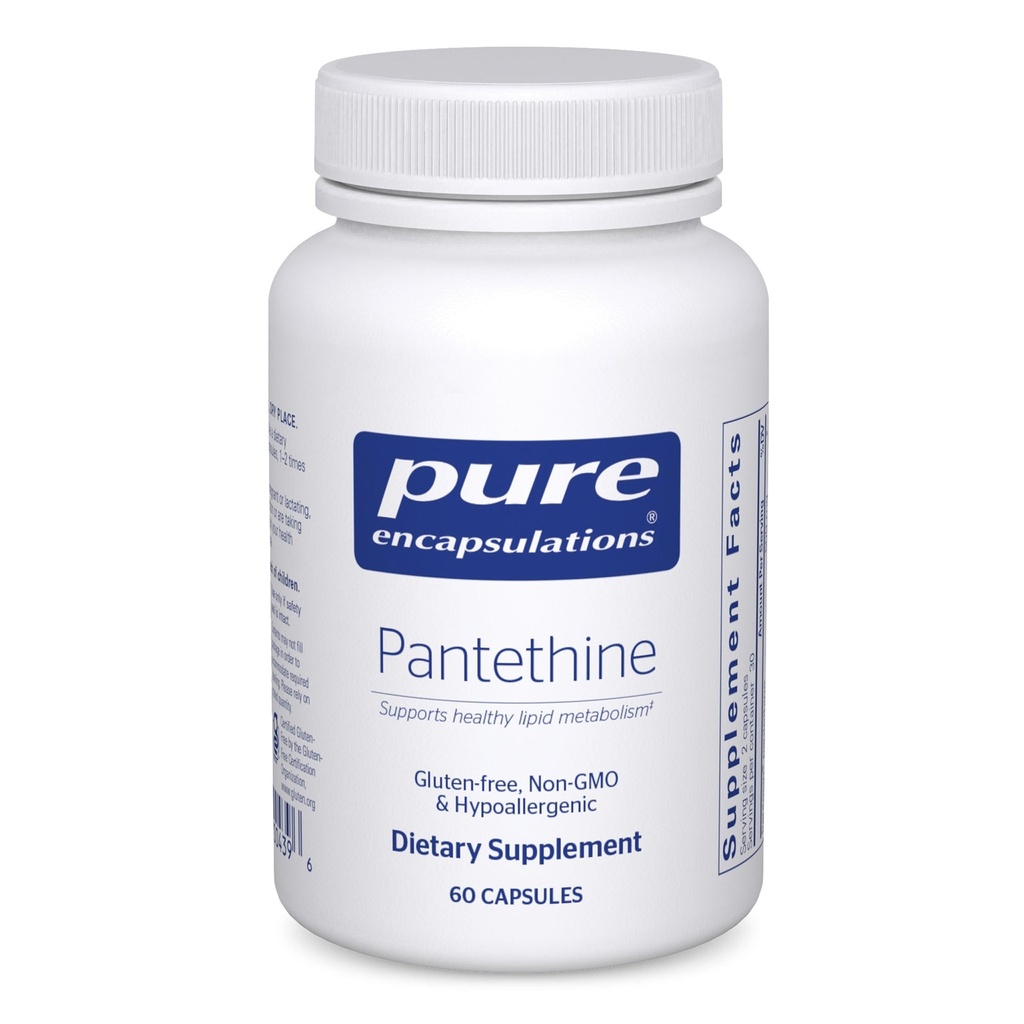 Puhtaat kapselit Pantetiini ... Hypoallergenic Supplement tukee terveitä lipidien aineenvaihduntaa ja kardiovaskulaarisia toimintoja... 60 kapselia