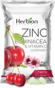 HERBION Naturals Zink, Echinacea & Vitamin C Lozenges 25 CT, Kosttillskott för vuxna och barn 5+, främjar Wellness för hela familjen, 25 greve, Cherry, Pack av 1