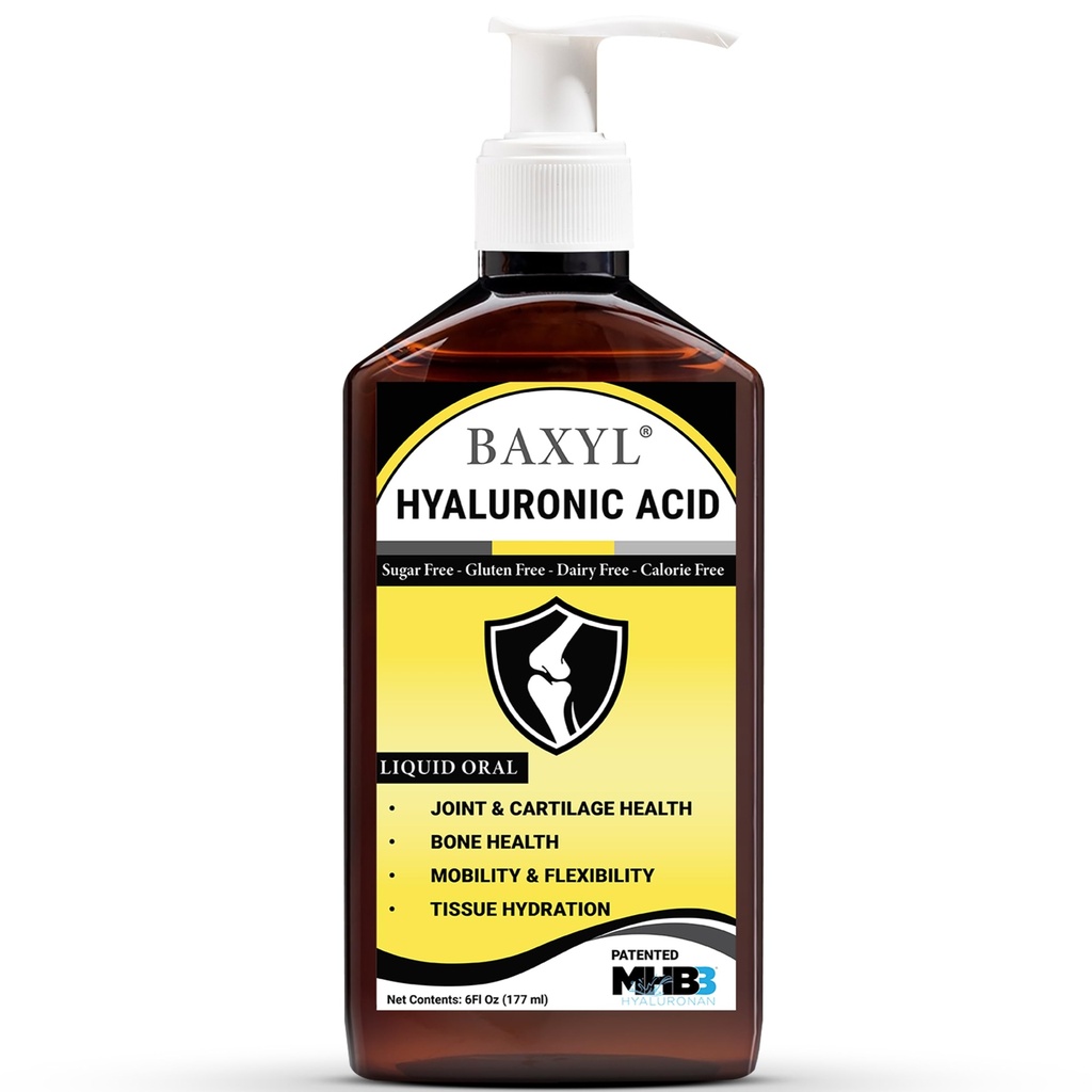 Baxyl - Liquid Hyaluronic Acid for Joint Relief Supplement (Vegaani, Gluteeniton, ei-GMO, Patentoitu suun kautta MHB3)