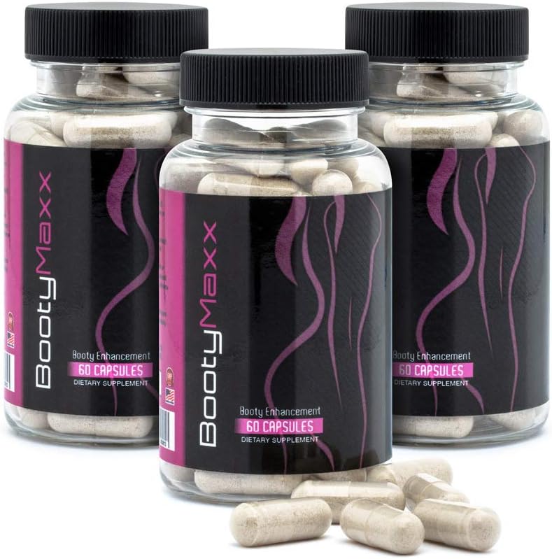 Booty Maxx pillereitä, lisäravinteet naisille ja miehille, Target Your Curves, Butt Formula ainesosat, Alkuperäinen Booty tuotemerkki.
