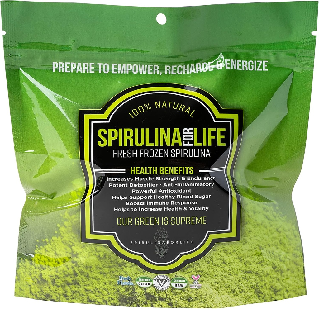 Spirulina 14 Stick Pack Day Supply Live Flash Frozen 100% Pure Grown i Alkaline Water Grown, Harvested och USA mest kompletta Super Food Natural Multivitamin
