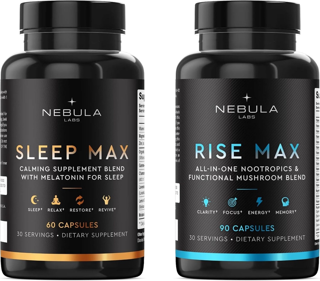 Bestseller Sleep MAX & Nouse MAX Professional Bundle All-in-One Premium Nootropic & Functional Mushroom Blend & Calming Blend for Sleep