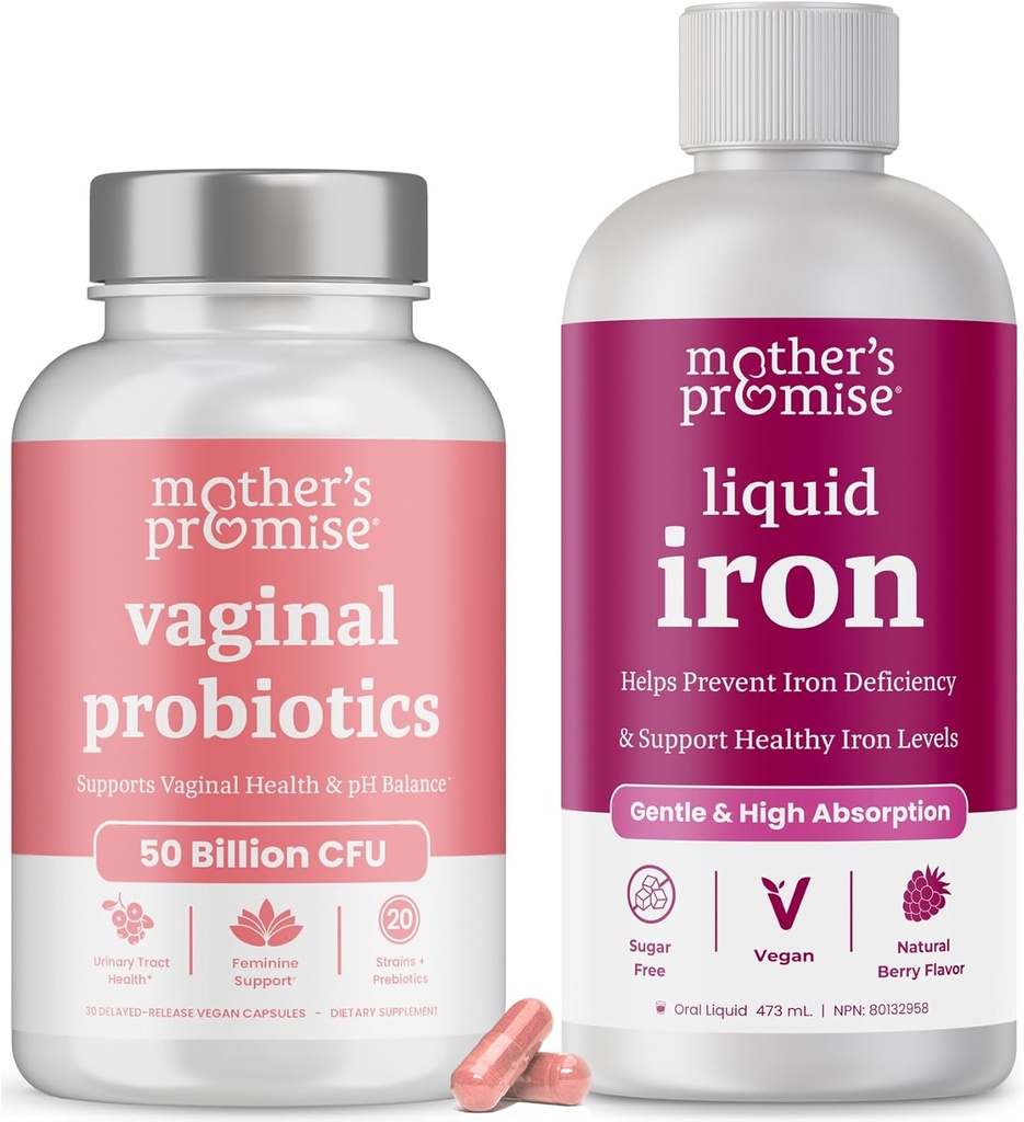Mors löfte flytande järn och vaginal probiotika bundle