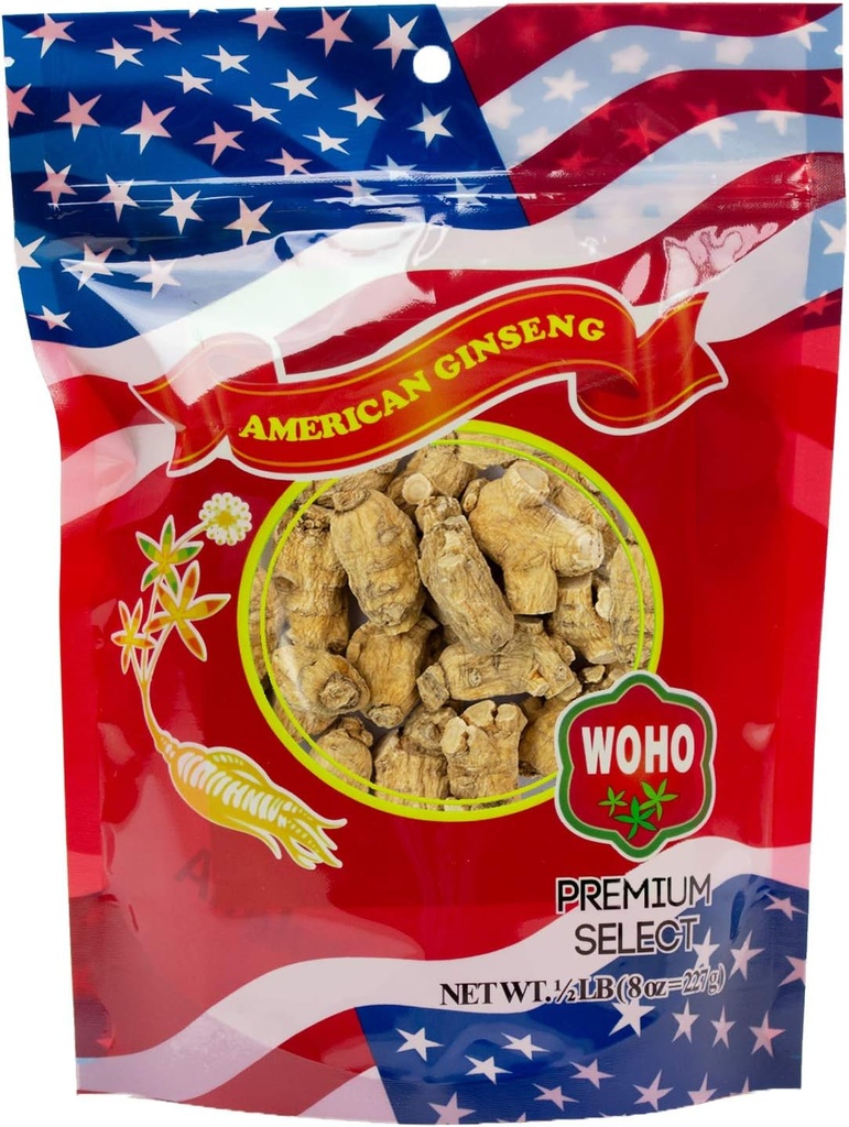 WOHO Lyhyt Erittäin suuri amerikkalainen ginseng juuria 8 oz pussi