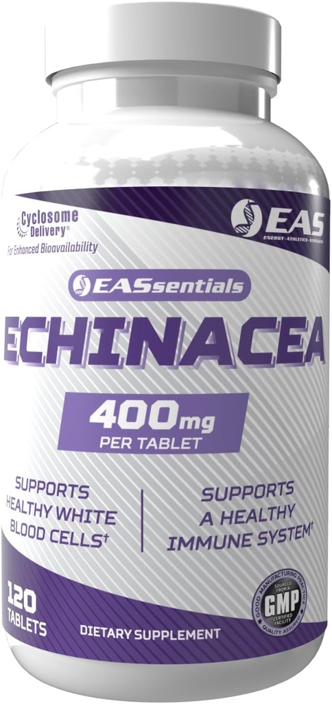 EAS Experimental and Applied Sciences Echinacea 400mg ... Tri Blend Formulation... Immuunien ja hengitysteiden tuki Gluteeniton, ei-muuntogeenisten organismien parempi imeytyminen cyclosome Toimitus 120 tablettia
