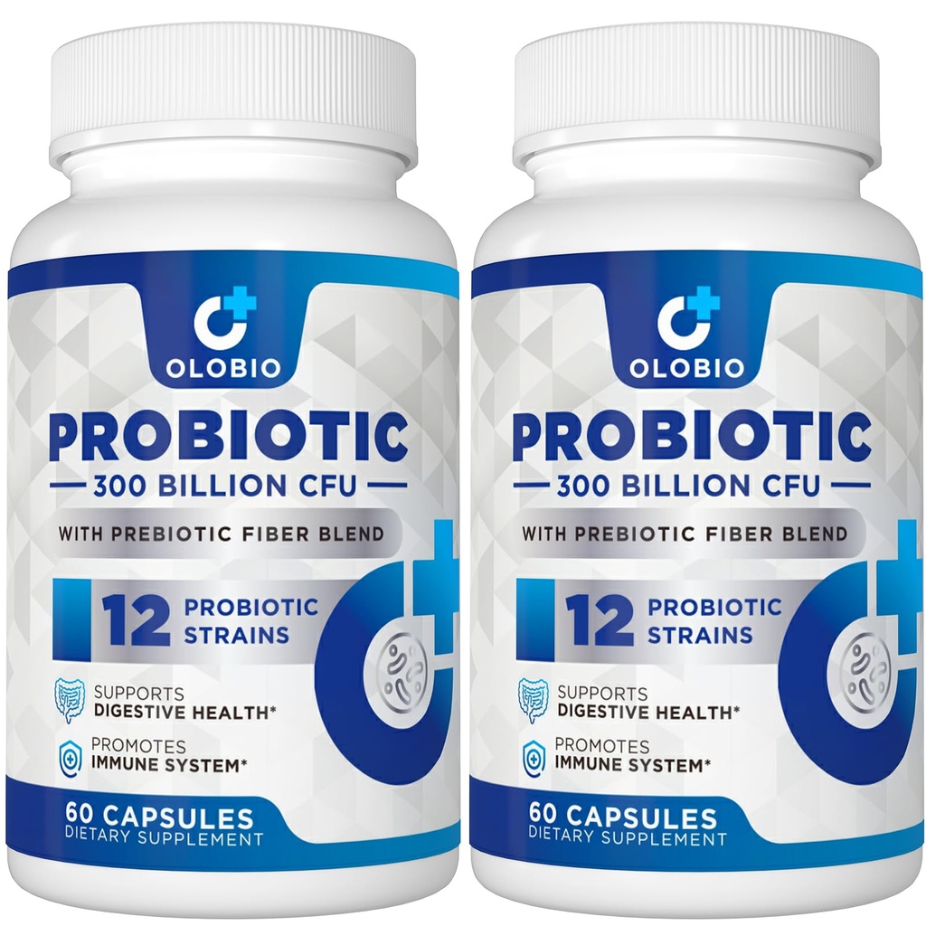 300 miljardia PMY Probiootti, 12 kantaa 3 Organic Prebiootit, Probiootit naisille ja miehille, Päivittäinen täydentää digestiivisen, immuuni, Gut & Bloating Health, Hyllytabletti, Vegan, 120 kreivit