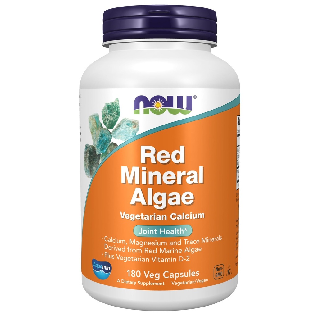 NYT ravintolisät, punainen Mineral Algae Plus D-2, yhteinen terveys*, 180 Veg kapselia