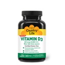 Country Life Vitamin D3 5000 IE - Hög styrka, icke-fiskkälla, stöder benhälsa, immunfunktion och kalciumabsorption - 365 Softgels, certifierad glutenfri, långvarig leverans