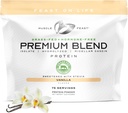 Lihasjuhlia Grass Fed Premium Blend Whey Protein, Hydrolysed Whey, Isolaatti, Micellar Casein, 21g proteiinia, 100 kaloria (Vanilla, 5lb)