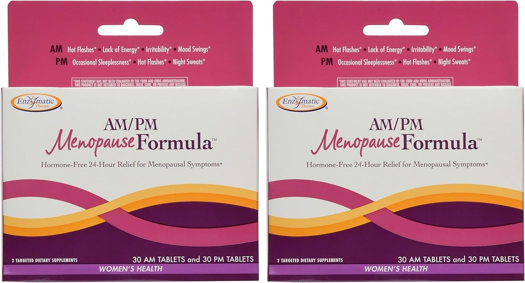 Nature's Way AM/PM Menopause Hormoniton Formula Daytime Energy & Levollinen Nuku, 60 kreivi, pakkaus 2 (Pakkaus toukokuussa Vary)