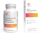 vH väsentliga Probiotika med prebiotika och Cranberry Feminine Health Supplement - 120 kapslar (544-36) & Prebiotic PH Balanced Vaginal SuppositoriesBox, Original Version, 15 Count