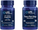 Life Extension Super Ubiquinol CoQ10 100mg 30 Softgels Cellular Energy Support Bundle med två-per-Day High Potency 120 Tablet Multivitamin