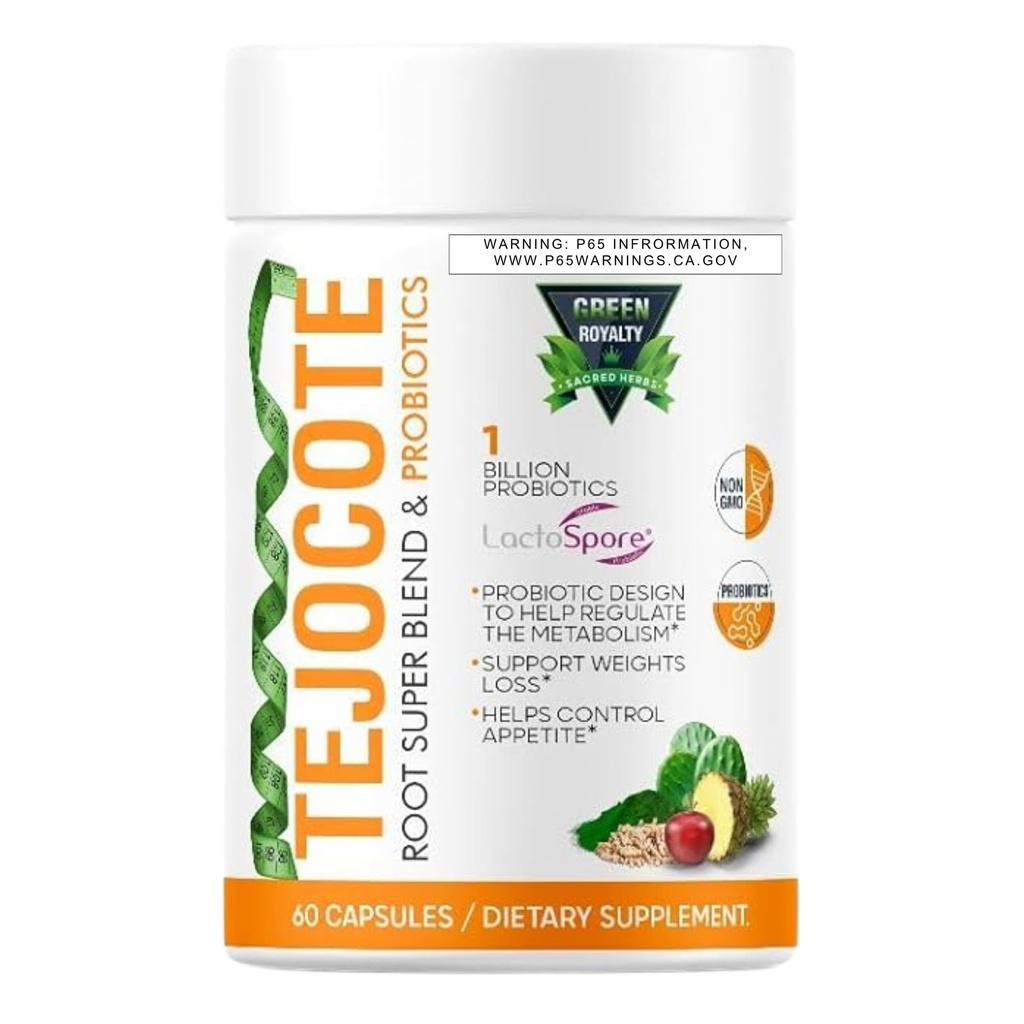 TEJOCOTE Root Super Blend & PROBIOTICS (60Cap) Viktminskning Premium Dietary Supplement | 1 Miljard PROBIOTICS | Stöd Viktminskning | Hjälpkontroll Appetite - 2 Månadsförsörjning