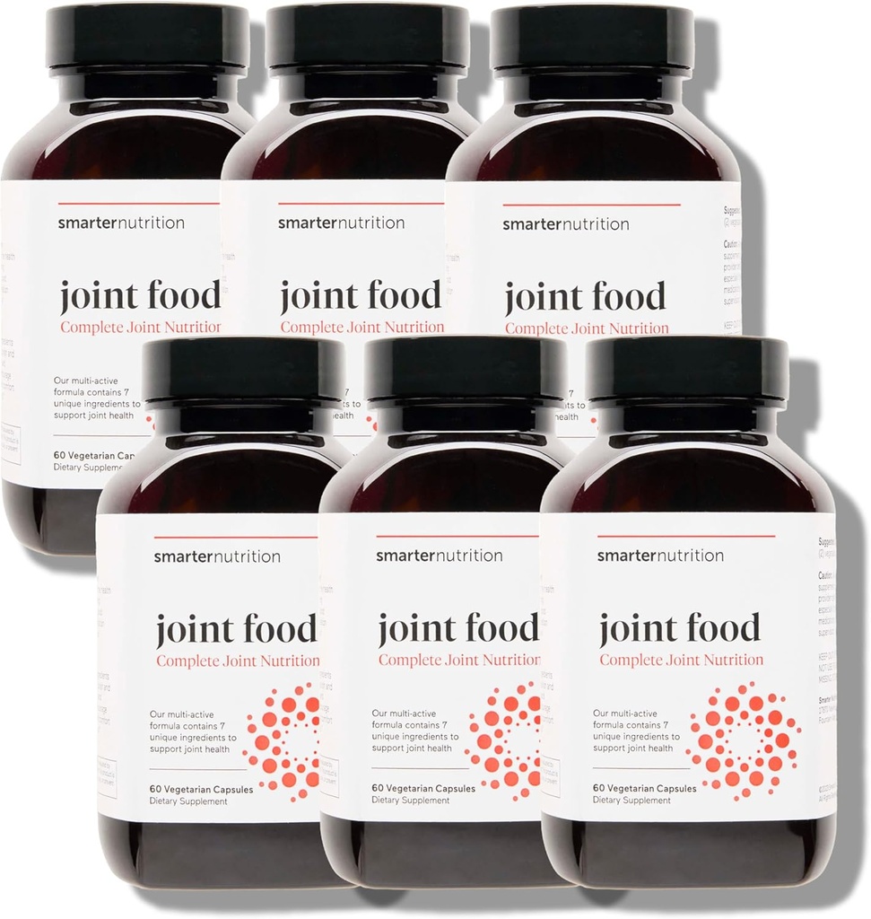 SMARTERNUTRITION Joint Food - Koko elintarvikkeiden yhteinen täydennys tukea voitelu ja liikkuvuus - muotoiltu Collagen tyyppi II, MSM, C-vitamiini, kurkuma, bromaiini - 6 pakkaus[180-päivä toimitus]