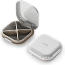 Pieni pilleri tapauksessa, matka pilleri laatikko, Kannettava pilleri organizer, pilleri kontti tasku 4 Osastot, Daily Compact Travel Medicine Holder for Vitamiinien lääkehoito (Light Grey)
