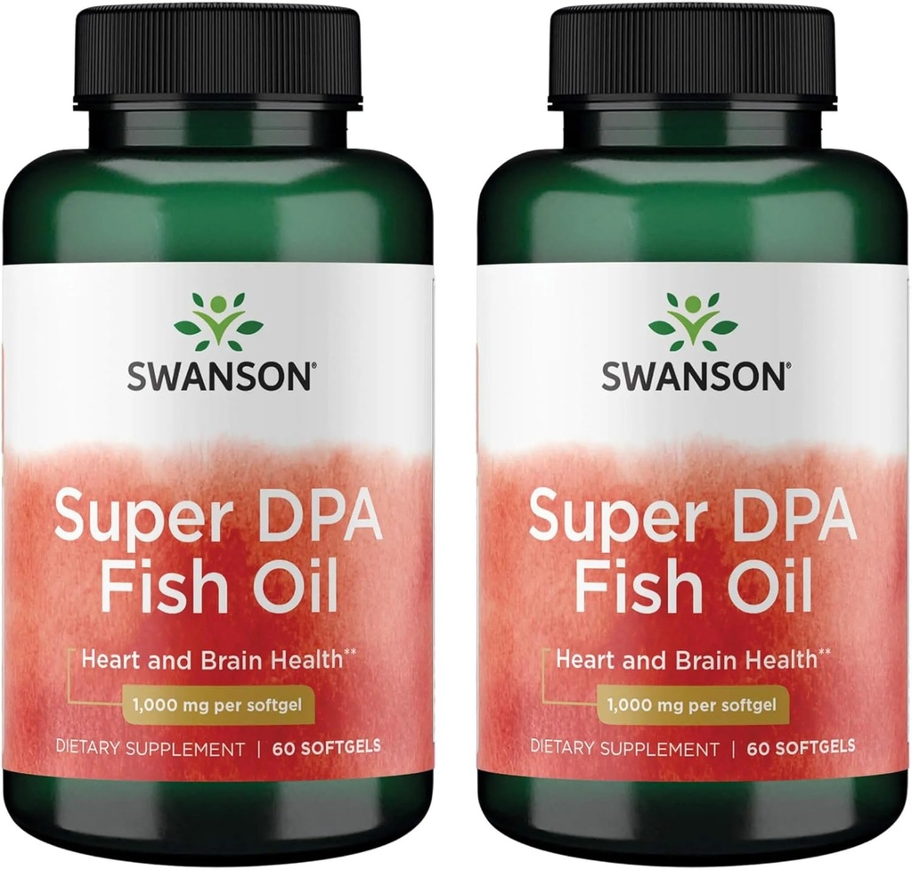 Swanson Super Dpa Fish Oil 1000 mg 60 Sgels (2 pakkaus)