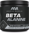 Amazing Muscle Beta-Alanine Powder Supplement | 1600 Mg | Unflavored | 500 G (1.1 LB) | 312 portioner | Non-GMO | Made in USA