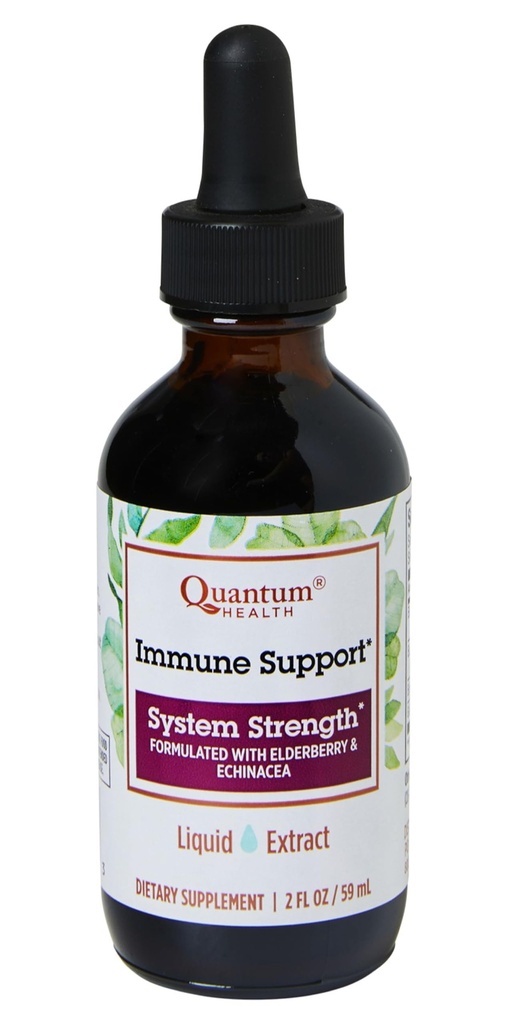 Quantum Health Immune Support Elderberry Echinacea Goldenseal Liquid Extract - Daily Wellness Herbal Immunity Formel för kvinnor och män - High Dose, Fast Absorption Tincture - 2 Fl Oz