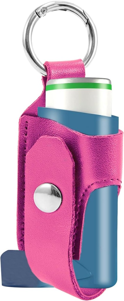 Astma Inhaler Holder PU Leather Travel Handy Holder, lätt portabel astma inhalatorfall för vuxna och barn (inhalator ingår inte)