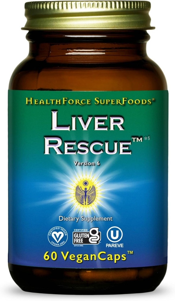 HealthForce SuperFoods Maksan pelastus - Natural Liver Cleanse - maito Thistle & Voikukka juuri - Gluteeniton & Vegan - 60 kapselia