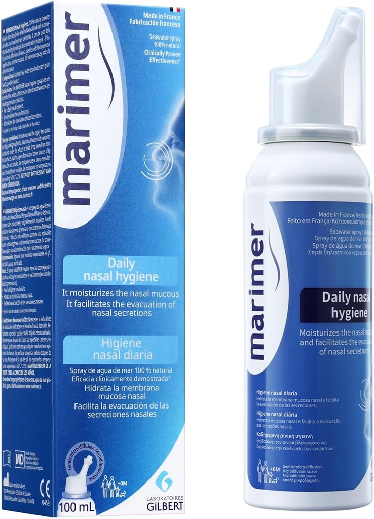 Päivittäinen suolakerros Kaikki Natural Seawater Nasal Spray, Sinus Rinse & Sinus Allergy Symptom Reliever 3,38 FL OZ (100 ml)