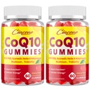 CoQ10 Gummies with PQQ - 400 MG Coenzyme Q10 High Potency, Enhanced with Ayurvedic Yrtit, Adaptogenic Mushroom Blend & Probiotics for Heart, Brain, Energy, Immuniteetti, Cherry Flavor, 120 Vegan Gummies