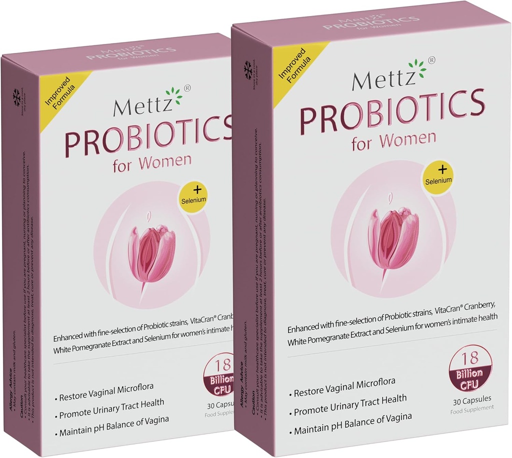 Vaginal probiotika för kvinnor pH balans med Lactobacillus Probiotic & Cranberry, vit granatäpple, kvinnors vaginala hälsotillskott, hälsosam vaginal lukt och vaginal flora, 30Ct (Pack of 2)