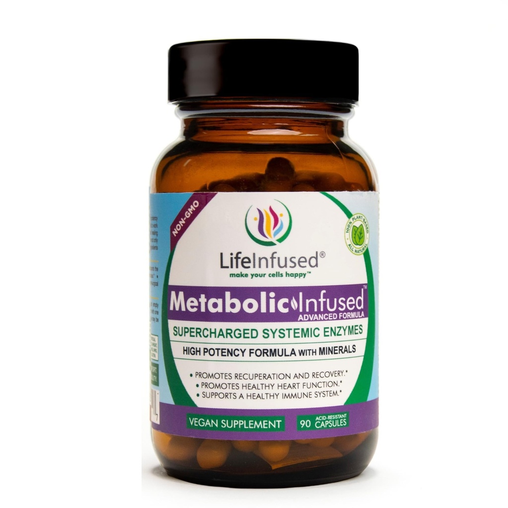 Life Infusion Metabolic Infusion - Blend of Premium 11 Systemic Enzymes & 72 Key Minerals for Optimal Bodily Functions and Healthy Immune System - Vegaani hyväksytty - 90 Servings