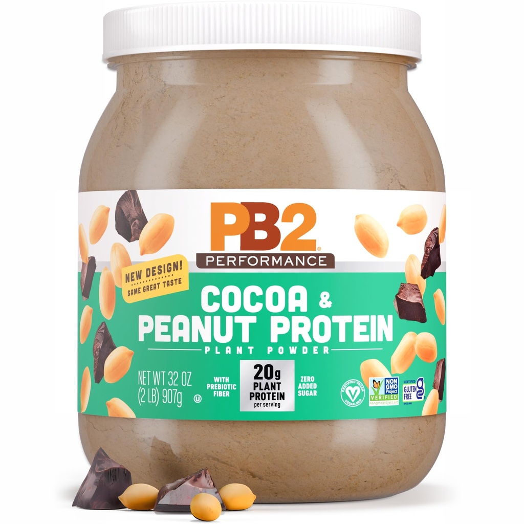 PB2 Performance Peanut Plant Based Vegan Protein Powder ... 20g Complete Protein, No added Sugar, Prebiotic Fiber ...