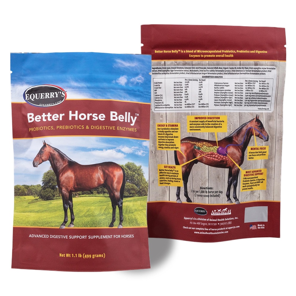 EQUERRY's Better Horse Belly - Horse täydentää Gut Support . Hevonen Probiootit prebiootit ja digestiivinen entsyymit.