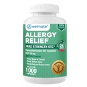 WELMATE Allergy Relief - Difenhydramiini 50 mg - 1000 kreivikapselit - antihistamiini - Allergian ja kylmän oireet - Aivastelu, nenän vuotaminen, kutiava silmät ja kurkku