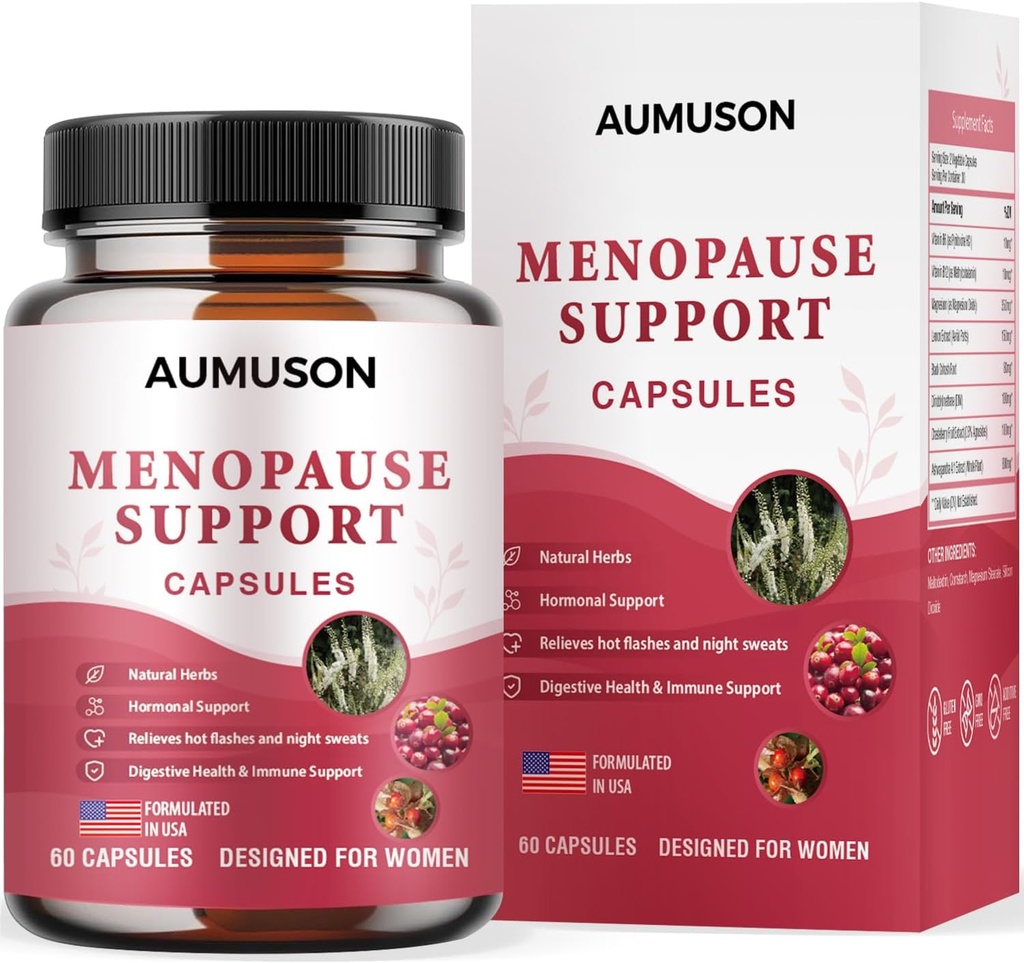 Vitamiinit menopause tuki kapselit naisille - Herbal 12-in-1- Hormoni tasapaino musta Cohosh,Ashwagandha, DIM, magnesium, Chasteberry, B6, B12- ja More uudessa Formula