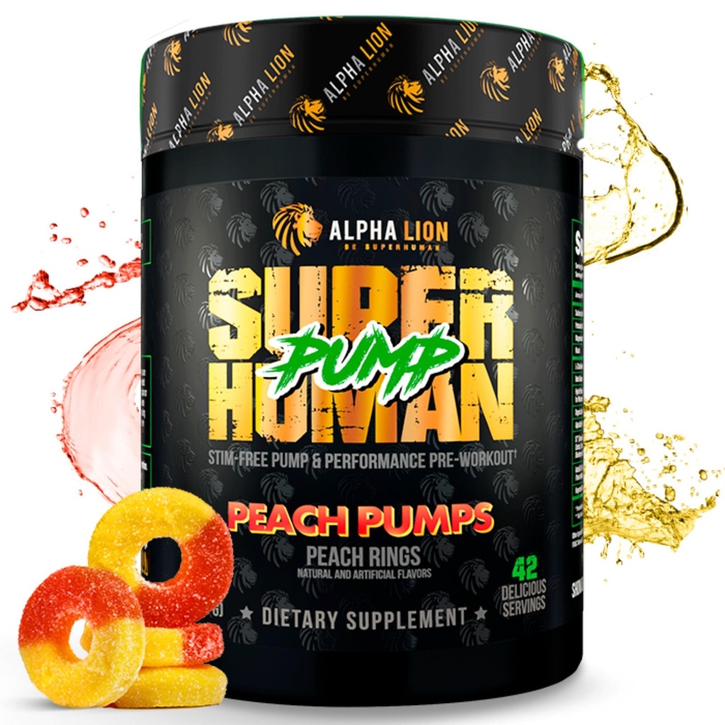 AAKKOSELLINEN LION Superhuman pumppu Esiharjoittelujauhe, Nootropic Coffeine & Stim Free Preworkout lisäravinteet, typpioksidin Booster, Lihassyöjä, energia & Focus (42 tarjoilua, persikkapumput maku)