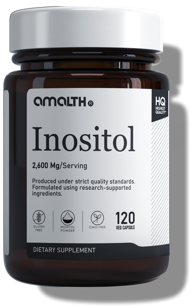AMALTH Myo- inositoli per tarjoilukapselit, Hormonitasapaino & terve munasarjatoimintatuki (120 kapselia)
